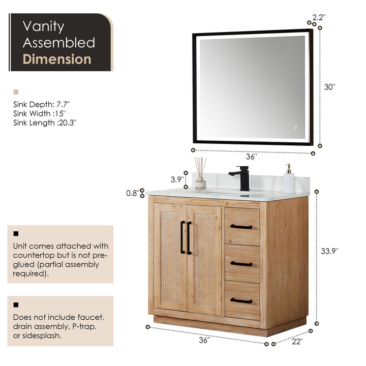 Floral 36" Single Bathroom Vanity
