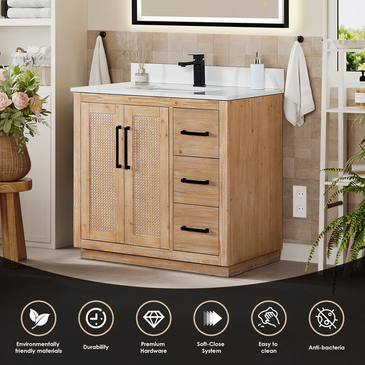 Floral 36" Single Bathroom Vanity