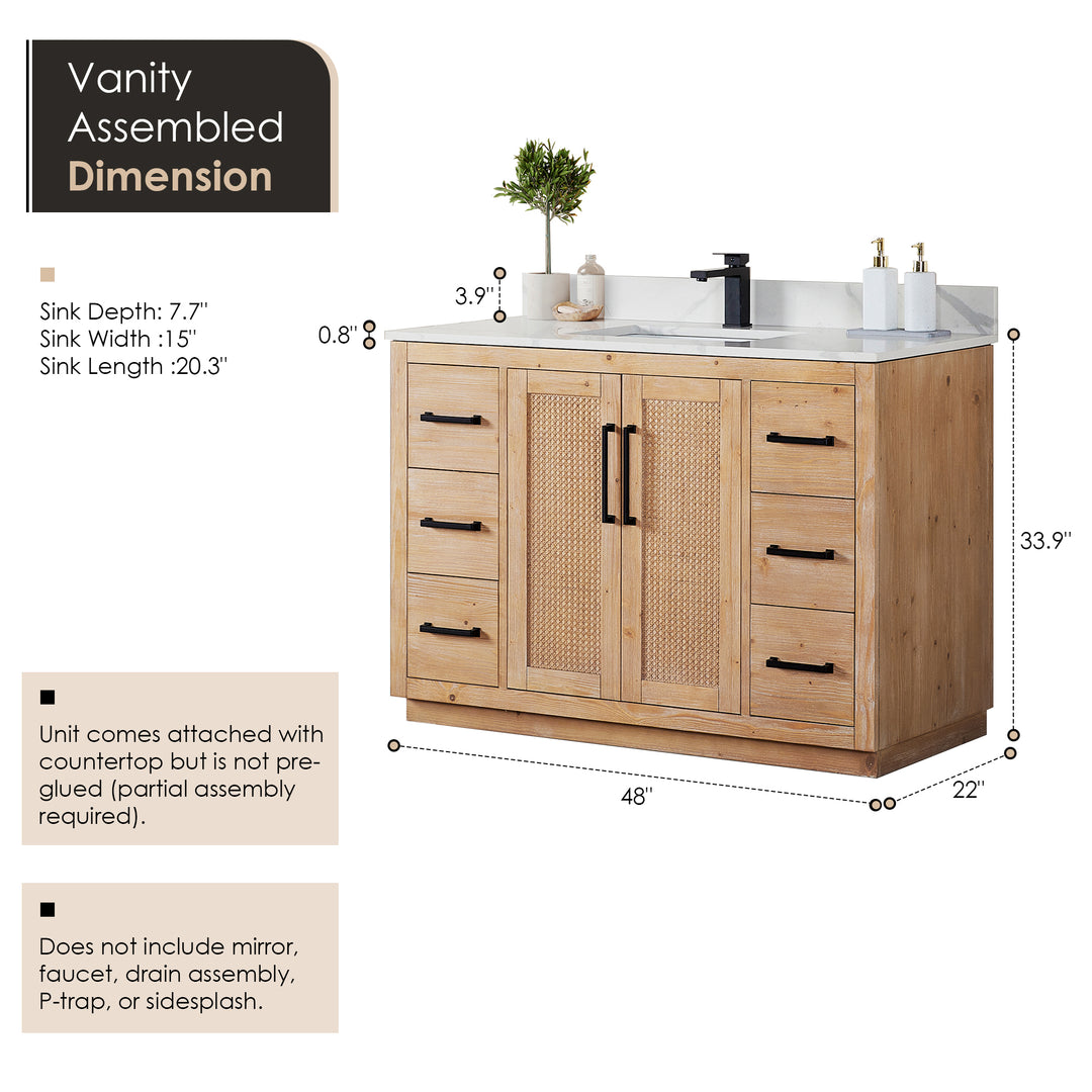 Floral 48" Single Bathroom Vanity