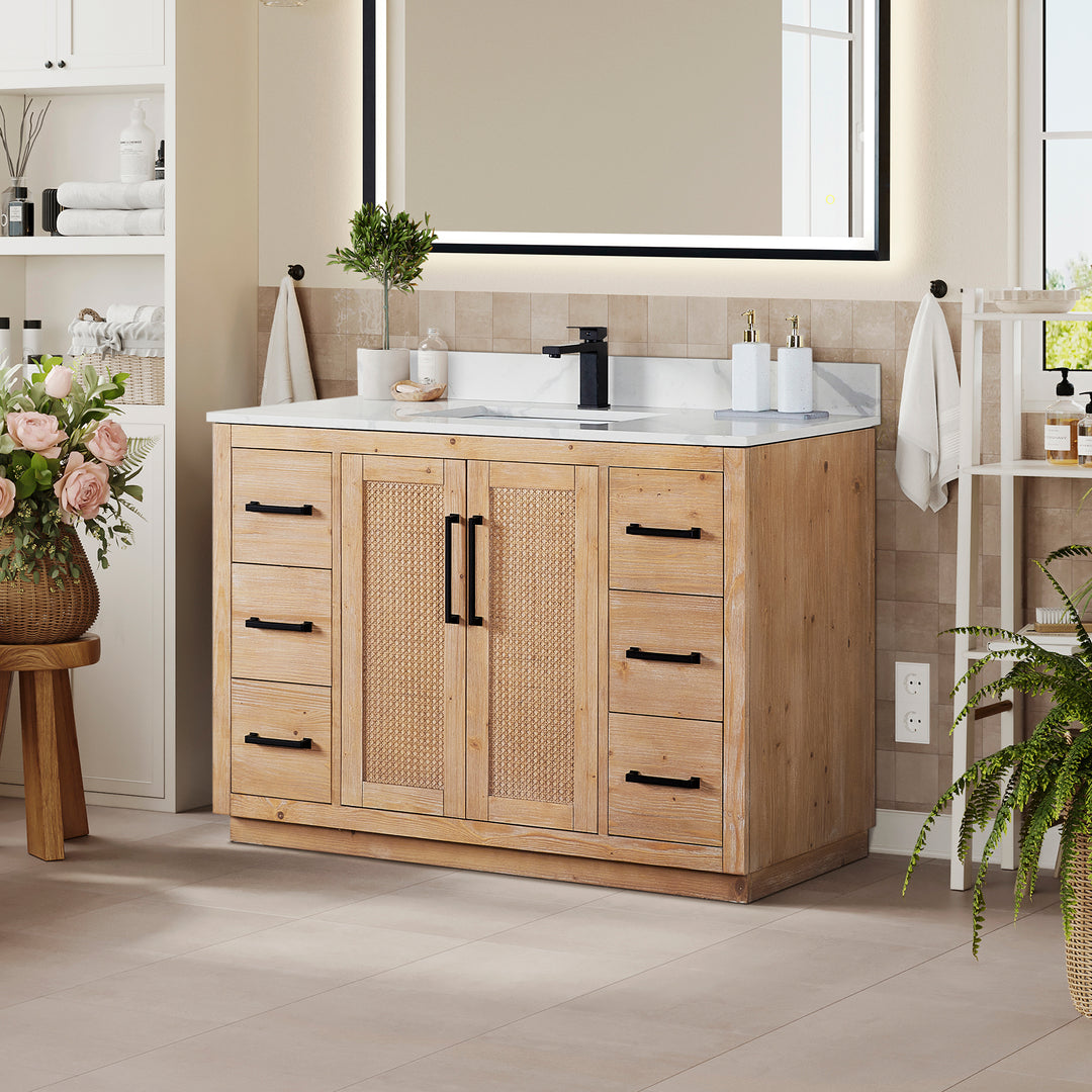Floral 48" Single Bathroom Vanity