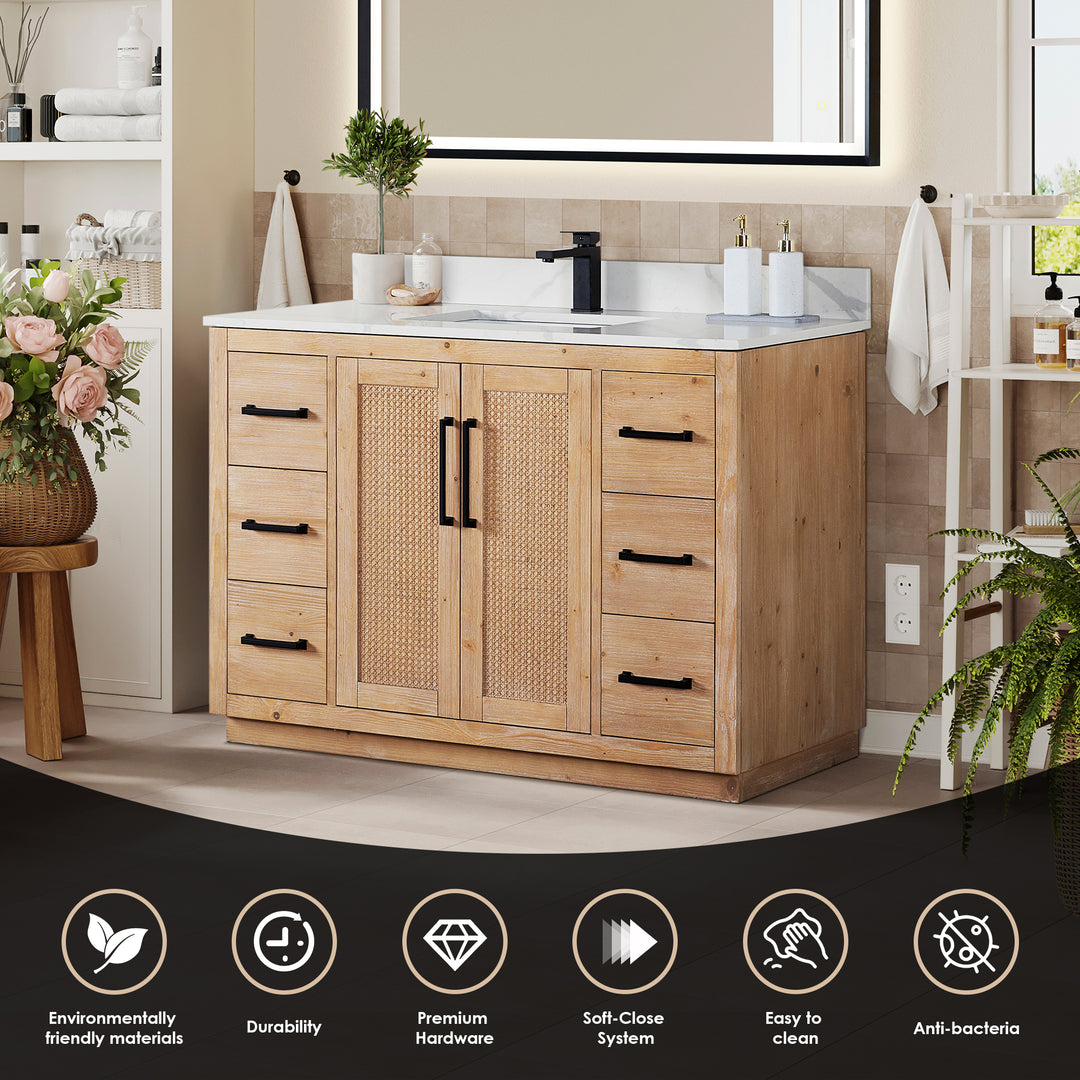 Floral 48" Single Bathroom Vanity