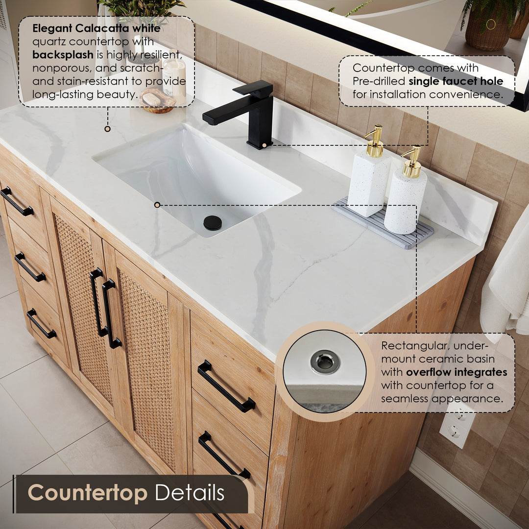 Floral 48" Single Bathroom Vanity