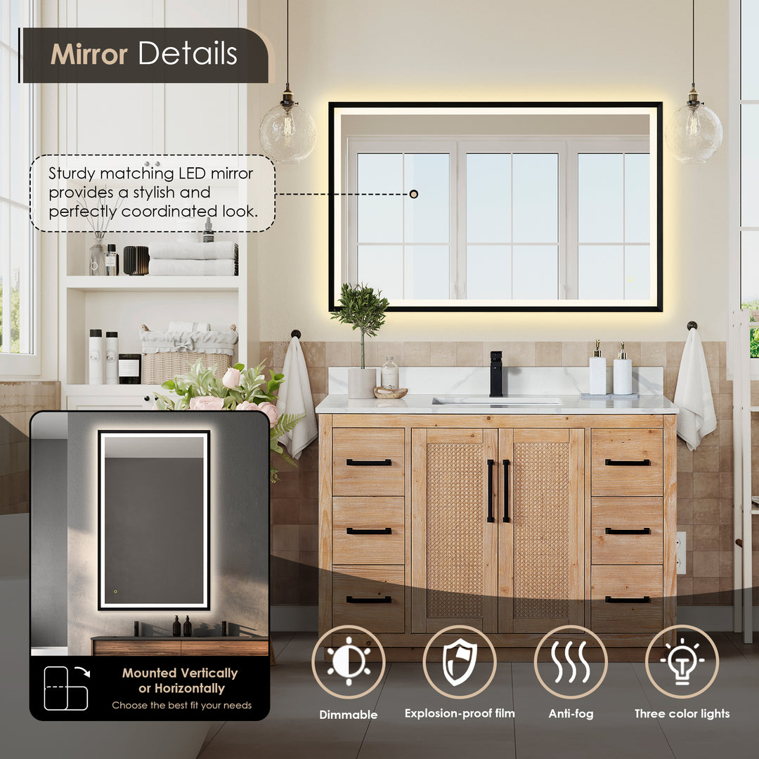 Floral 48" Single Bathroom Vanity