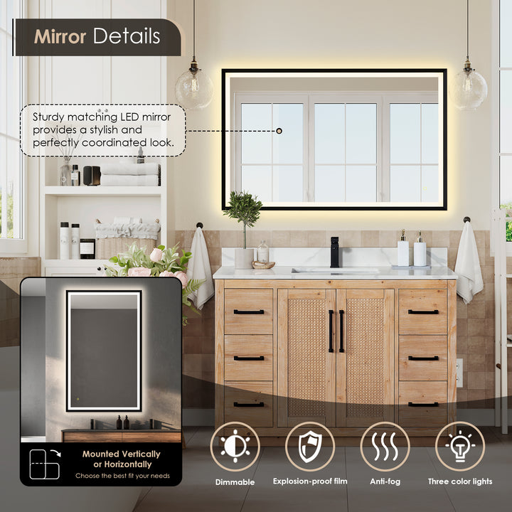 Floral 48" Single Bathroom Vanity