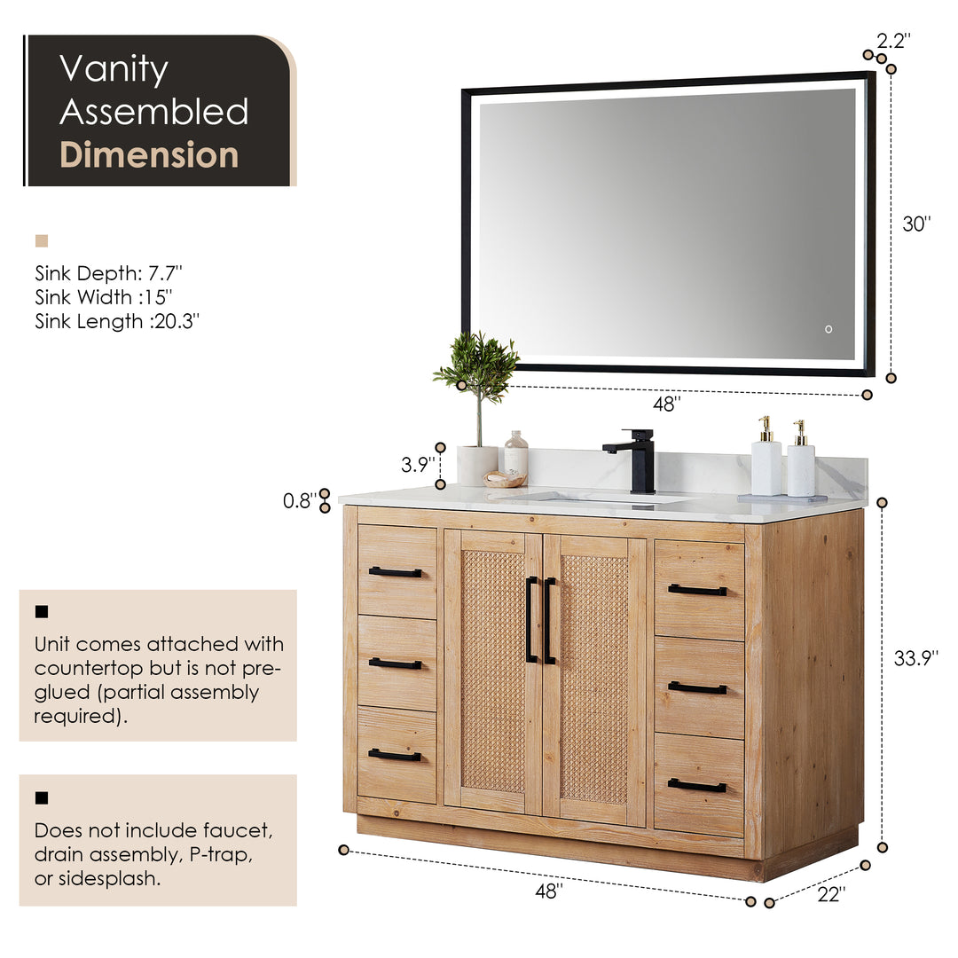 Floral 48" Single Bathroom Vanity