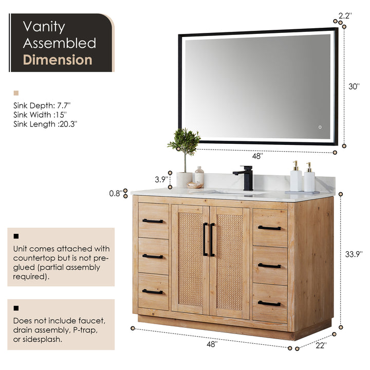 Floral 48" Single Bathroom Vanity