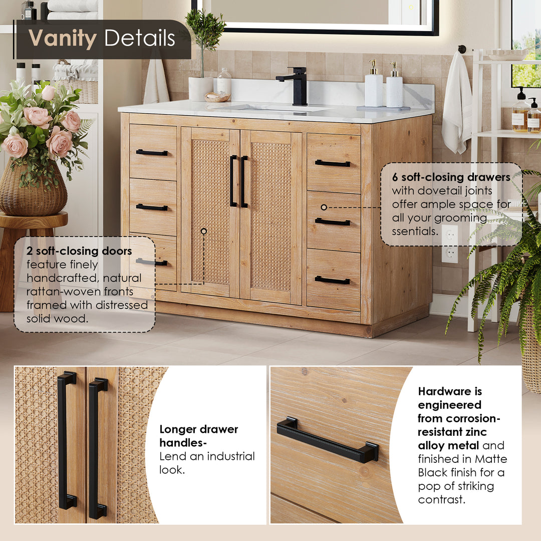 Floral 48" Single Bathroom Vanity