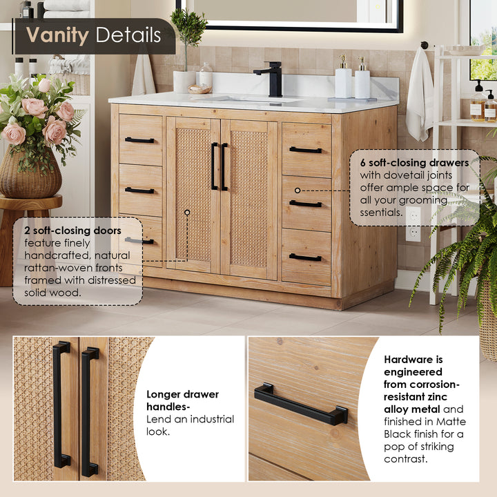 Floral 48" Single Bathroom Vanity