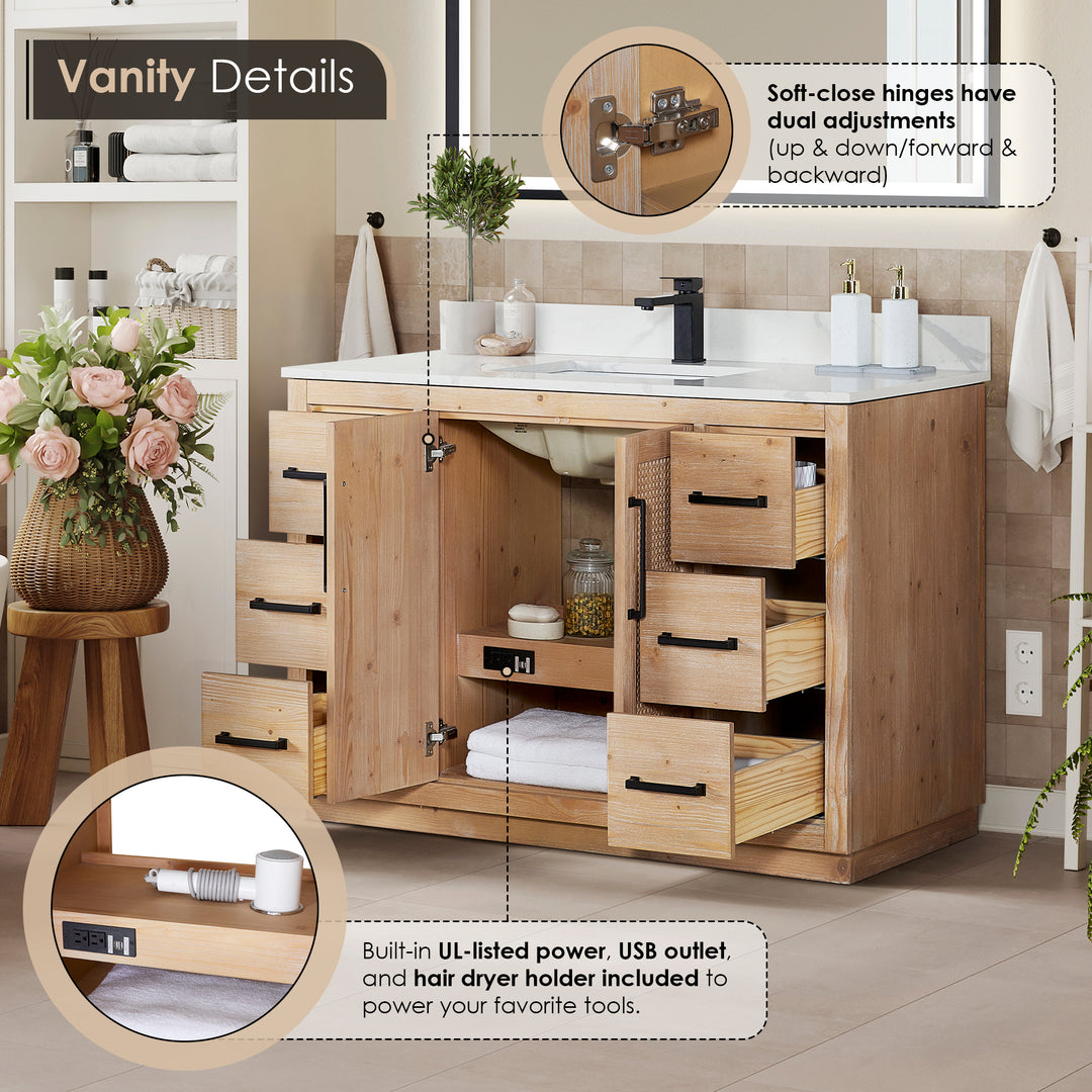 Floral 48" Single Bathroom Vanity