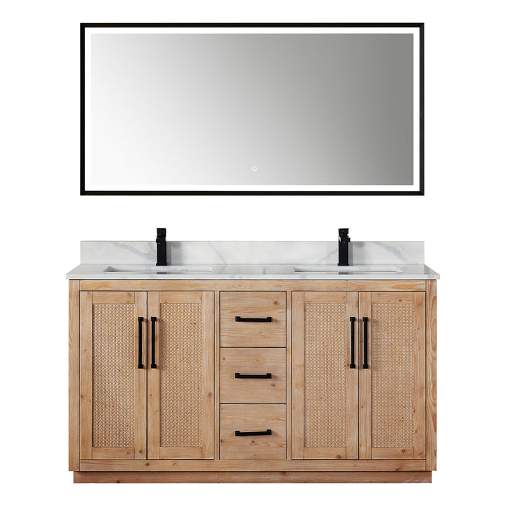 Floral 60" Double Bathroom Vanity
