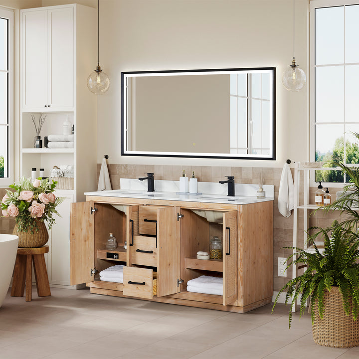 Floral 60" Double Bathroom Vanity