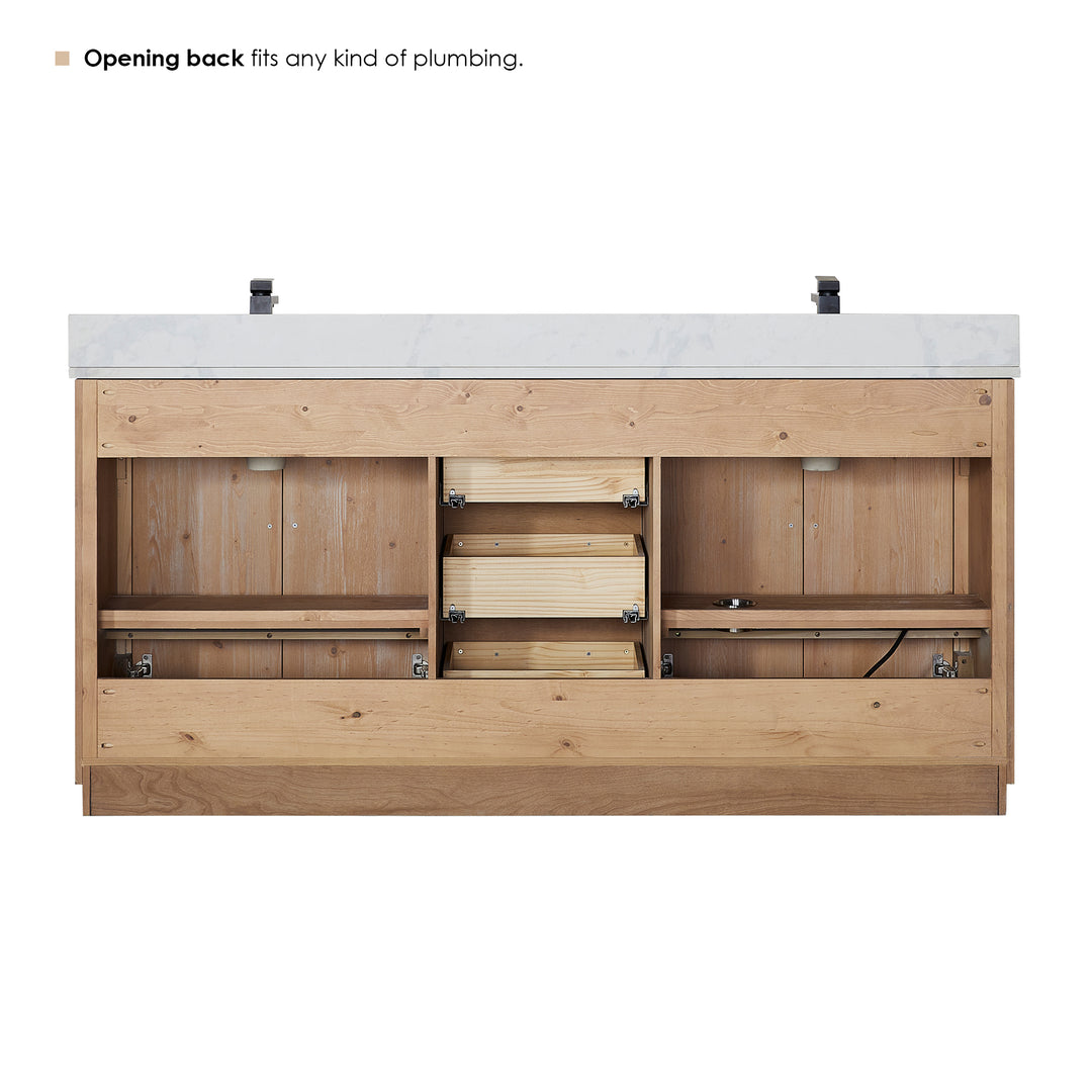 Floral 72" Double Bathroom Vanity