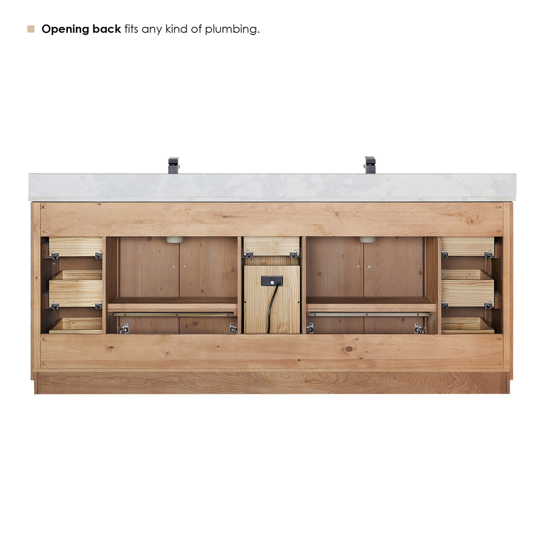 Floral 84" Double Bathroom Vanity