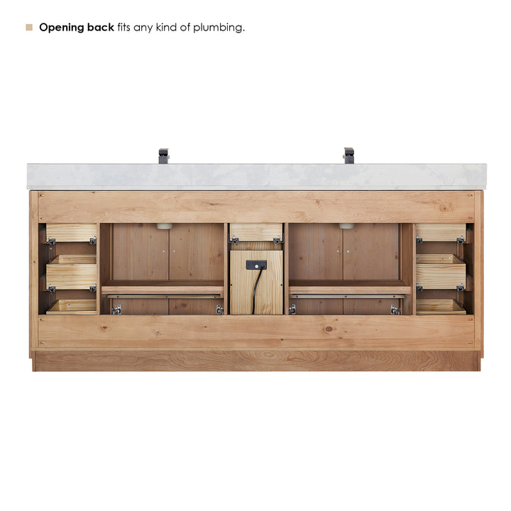 Floral 84" Double Bathroom Vanity