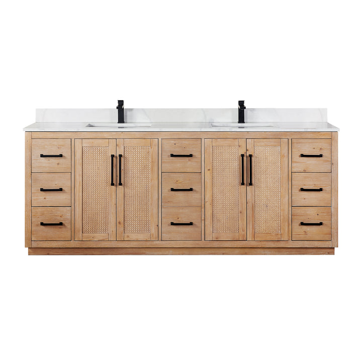Floral 84" Double Bathroom Vanity