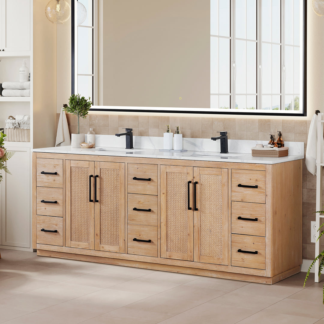 Floral 84" Double Bathroom Vanity