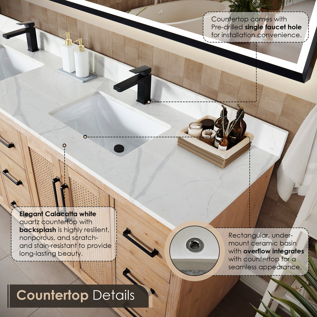 Floral 84" Double Bathroom Vanity