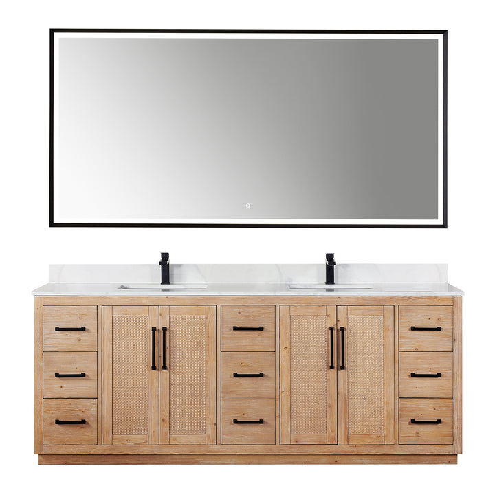 Floral 84" Double Bathroom Vanity