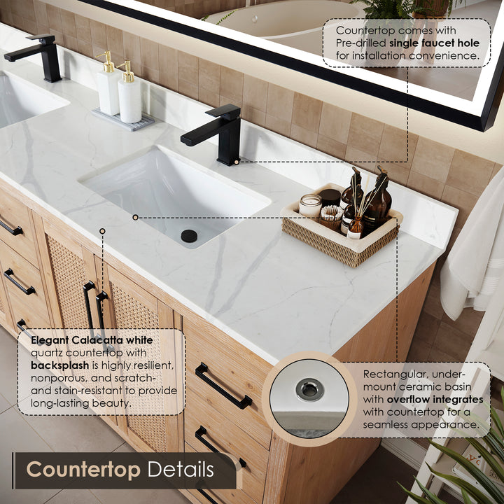 Floral 84" Double Bathroom Vanity