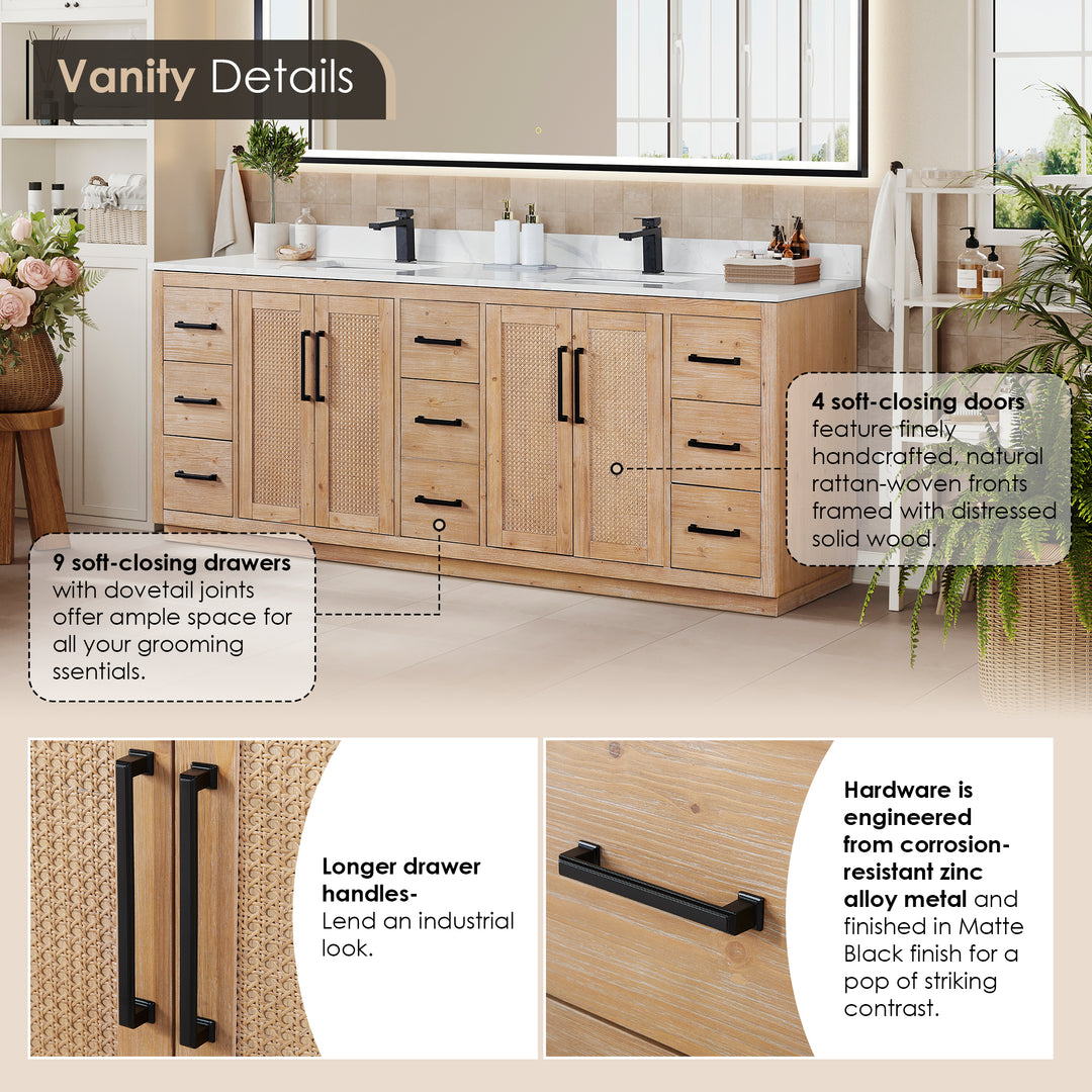 Floral 84" Double Bathroom Vanity