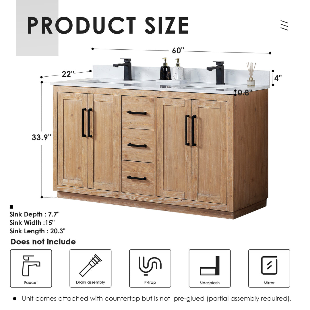 Cicero 60" Double Bathroom Vanity