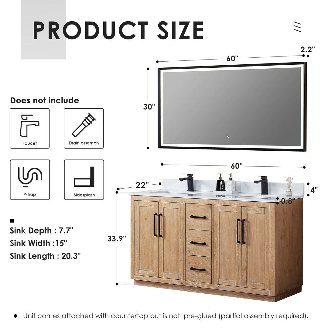 Cicero 60" Double Bathroom Vanity