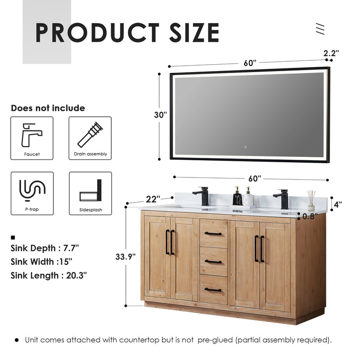 Cicero 60" Double Bathroom Vanity