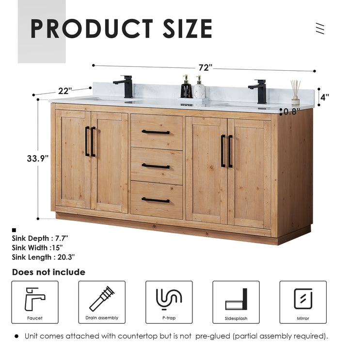Cicero 72" Double Bathroom Vanity