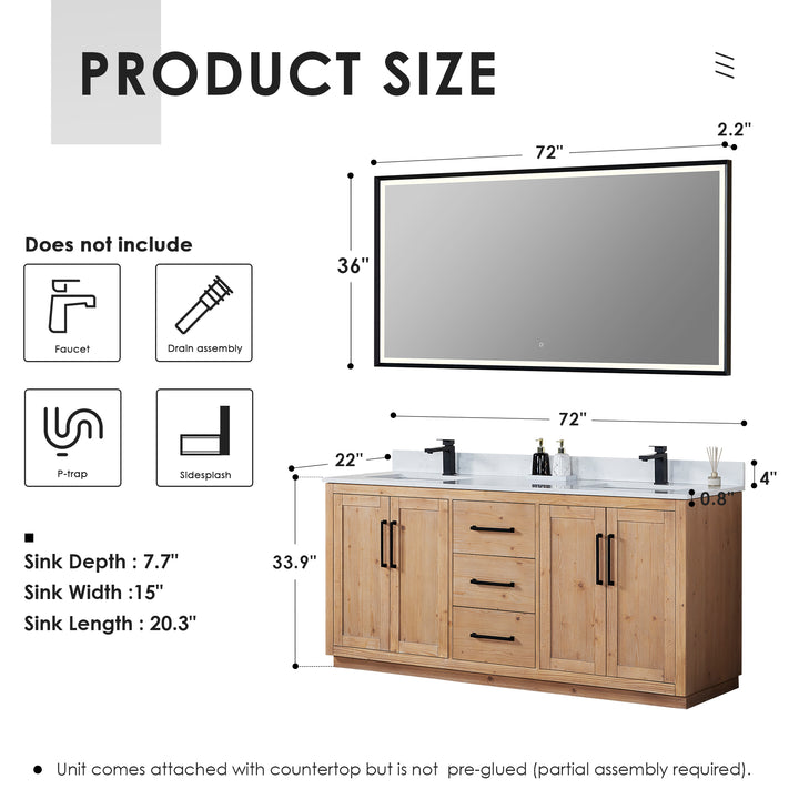Cicero 72" Double Bathroom Vanity