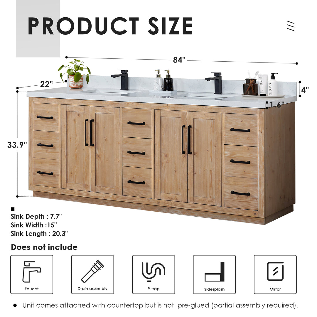 Cicero 84" Double Bathroom Vanity