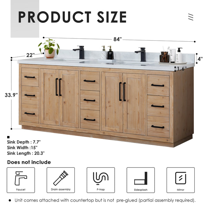 Cicero 84" Double Bathroom Vanity