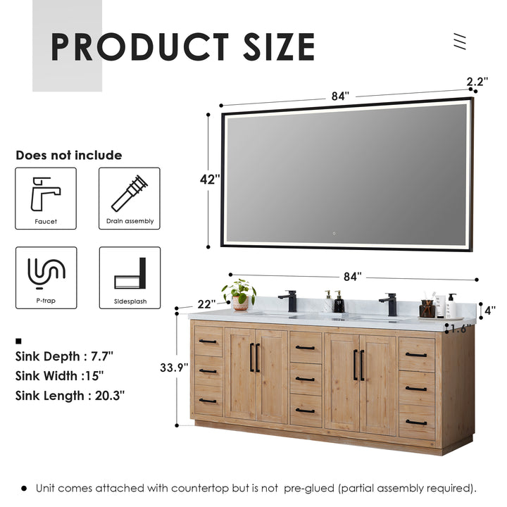Cicero 84" Double Bathroom Vanity