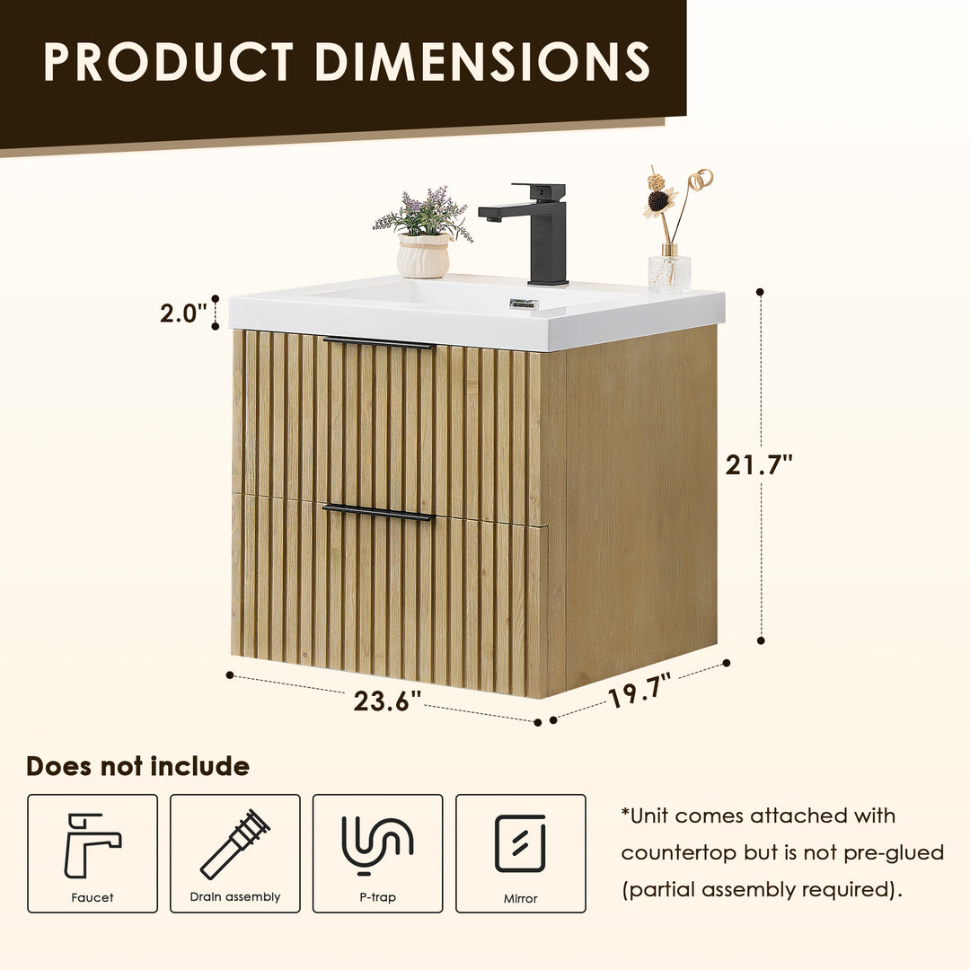 Livia 24" Wall-mounted Single Bathroom Vanity