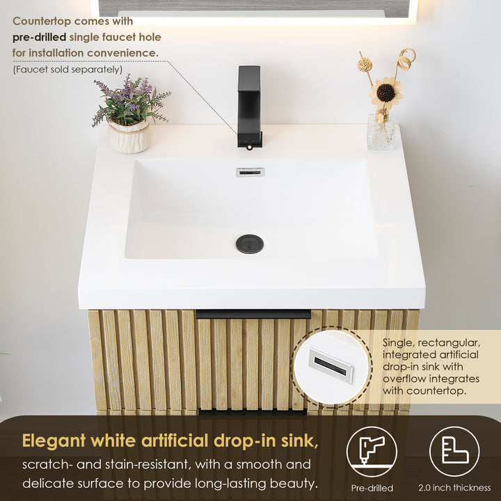 Livia 24" Wall-mounted Single Bathroom Vanity