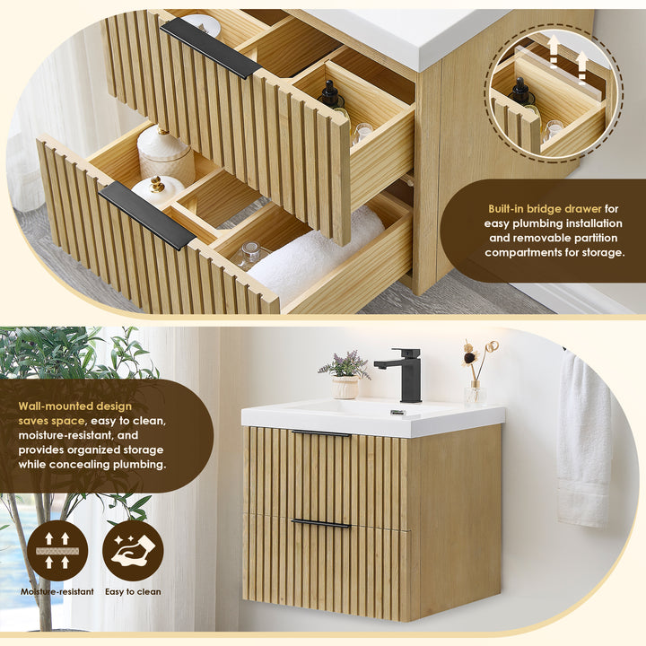 Livia 24" Wall-mounted Single Bathroom Vanity