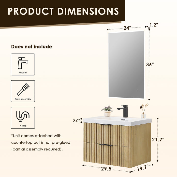 Livia 30" Wall-mounted Single Bathroom Vanity