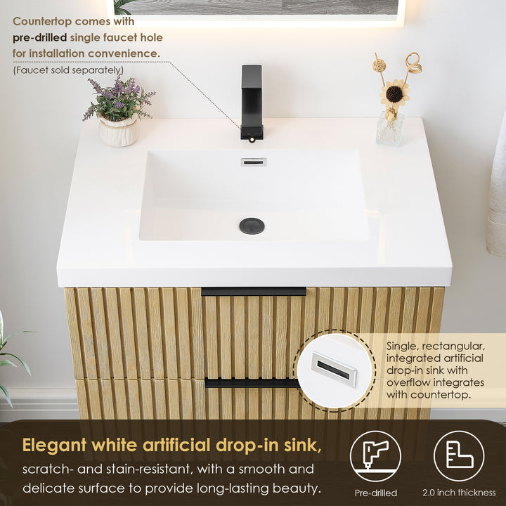 Livia 30" Wall-mounted Single Bathroom Vanity