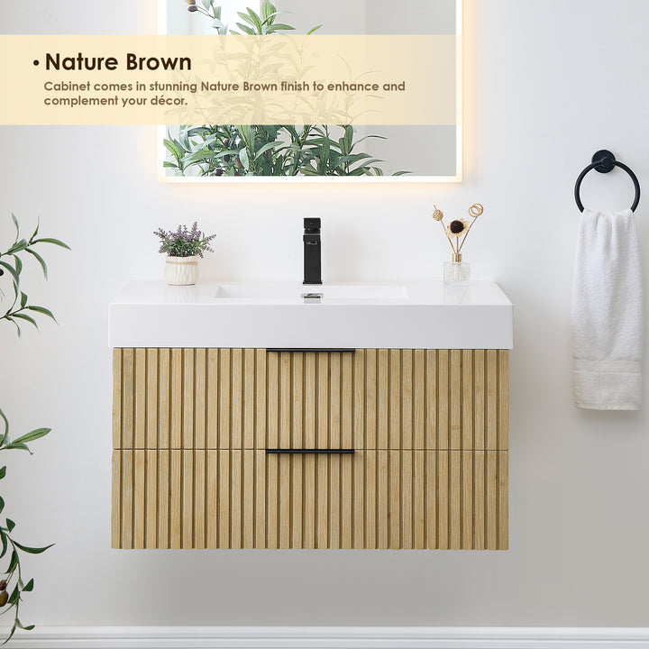 Livia 36" Wall-mounted Single Bathroom Vanity