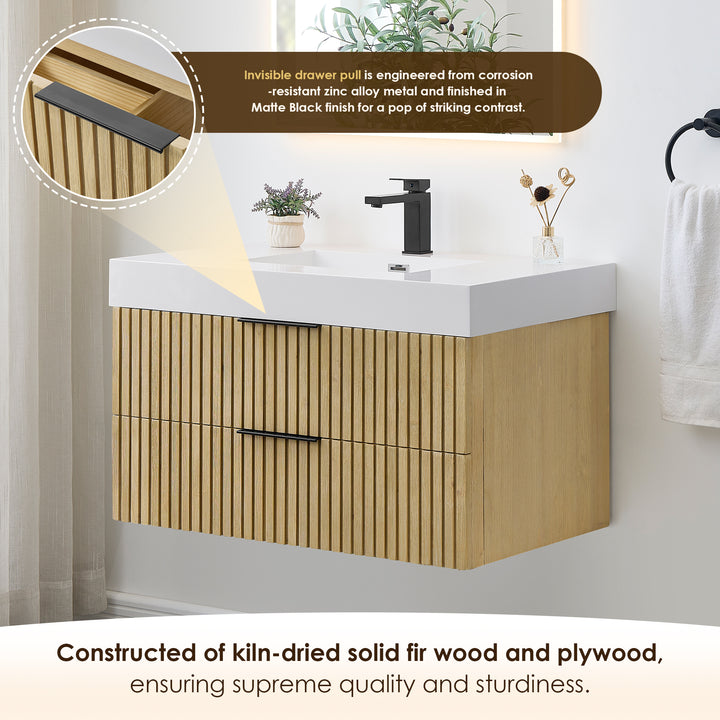 Livia 36" Wall-mounted Single Bathroom Vanity