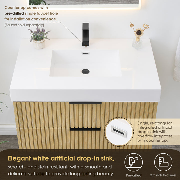 Livia 36" Wall-mounted Single Bathroom Vanity