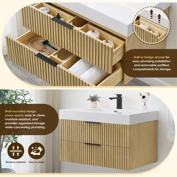 Livia 36" Wall-mounted Single Bathroom Vanity