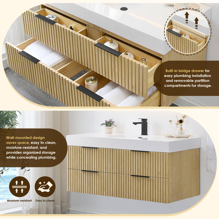 Livia 48" Wall-mounted Single Bathroom Vanity