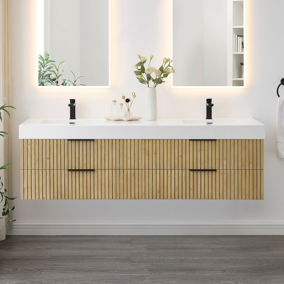 Livia 72" Wall-mounted Double Bathroom Vanity
