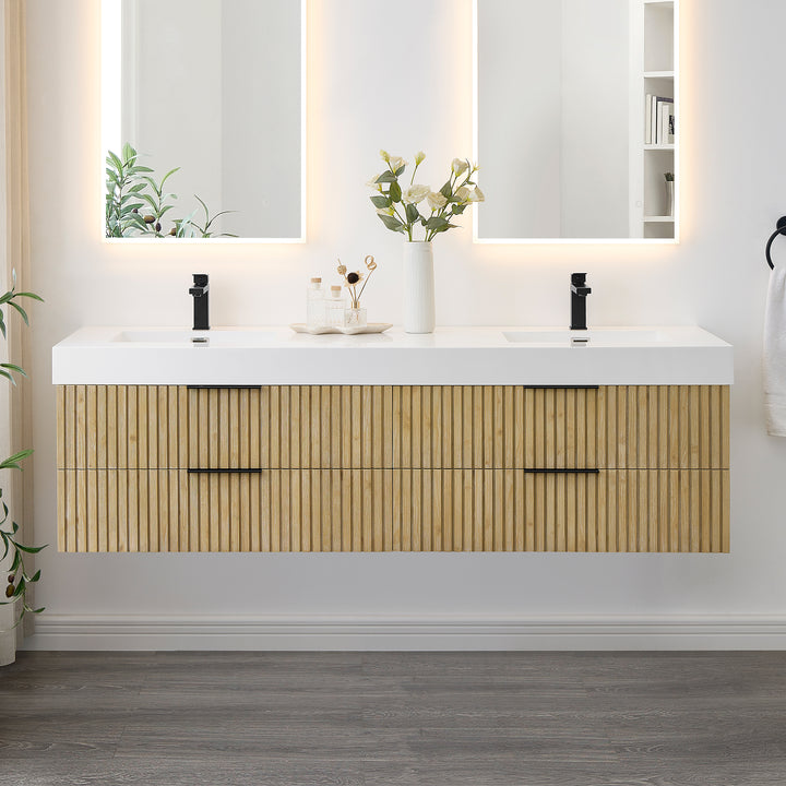 Livia 72" Wall-mounted Double Bathroom Vanity