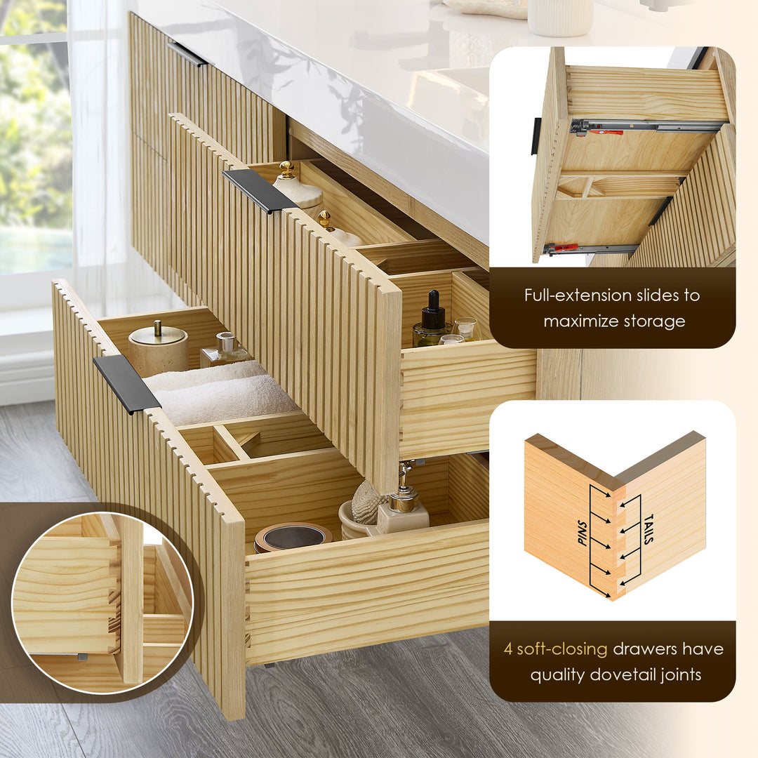 Livia 72" Wall-mounted Double Bathroom Vanity