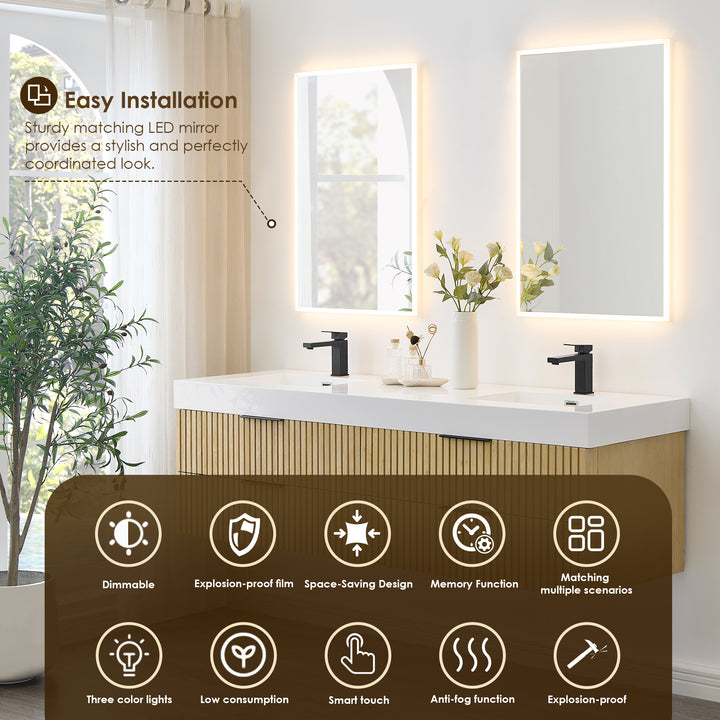 Livia 72" Wall-mounted Double Bathroom Vanity
