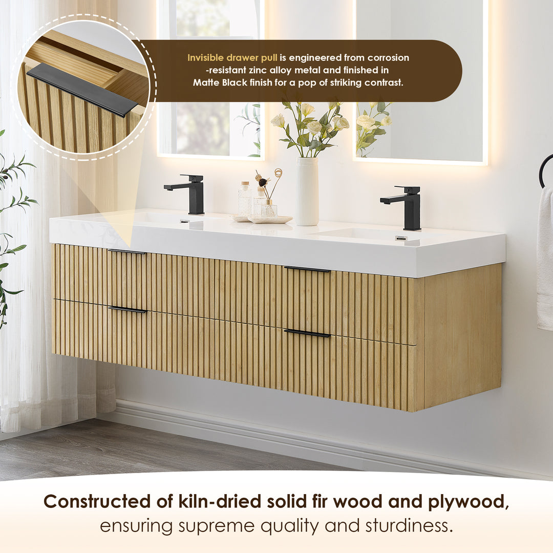 Livia 72" Wall-mounted Double Bathroom Vanity