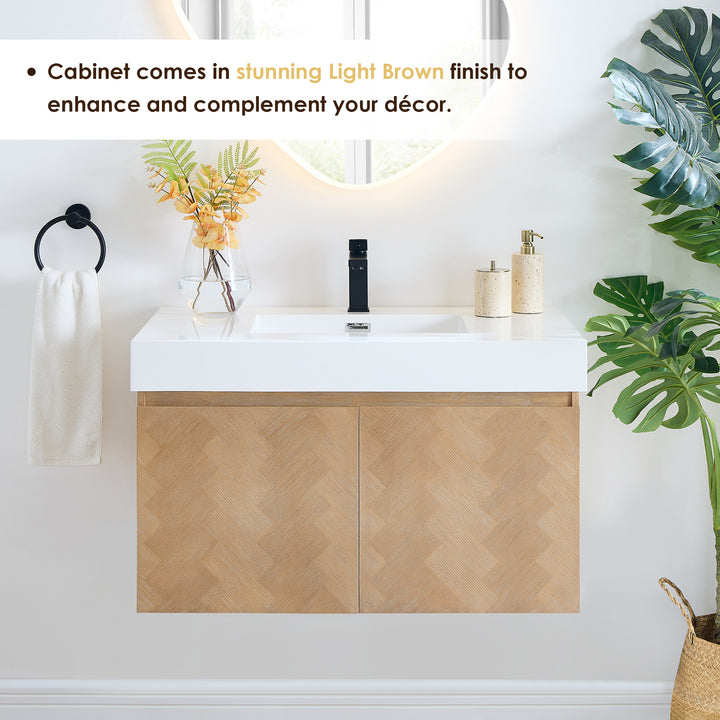 Siena 36" Wall-mounted Single Bathroom Vanity