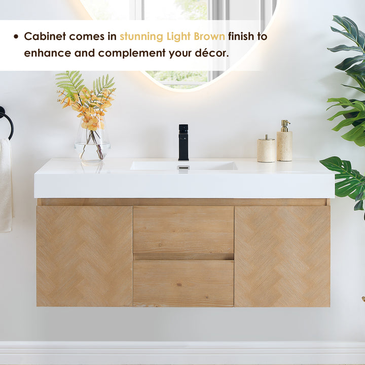 Siena 48" Wall-mounted Single Bathroom Vanity