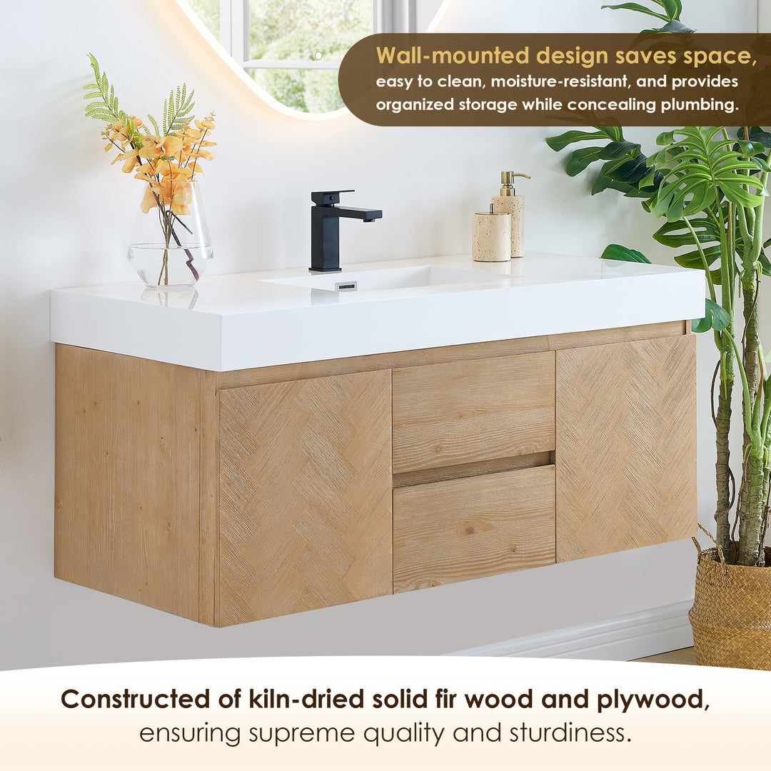 Siena 48" Wall-mounted Single Bathroom Vanity